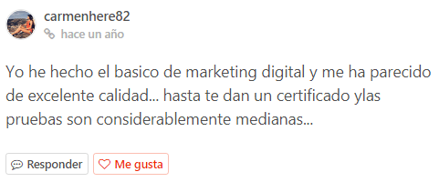 opiniones del ccurso de marketing digital