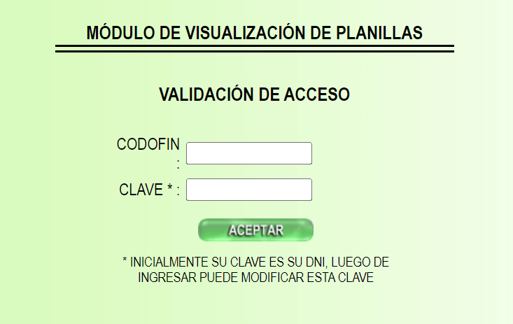 Consultar Planila virtual PNP - Acceso 2024